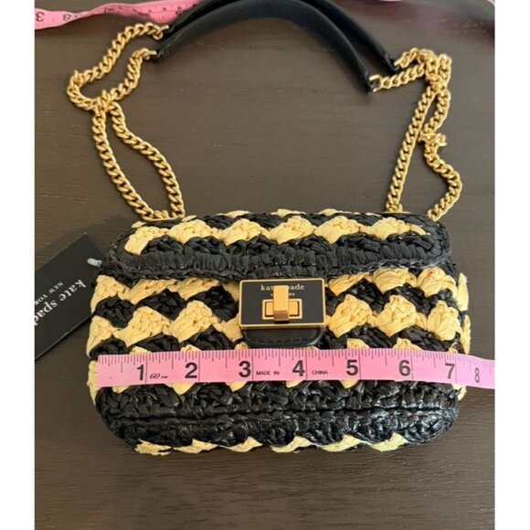 Kate Spade New York Evelyn Striped Crochet Raffia Sm Shoulder Crossbody Bag NEW - Picture 13 of 14